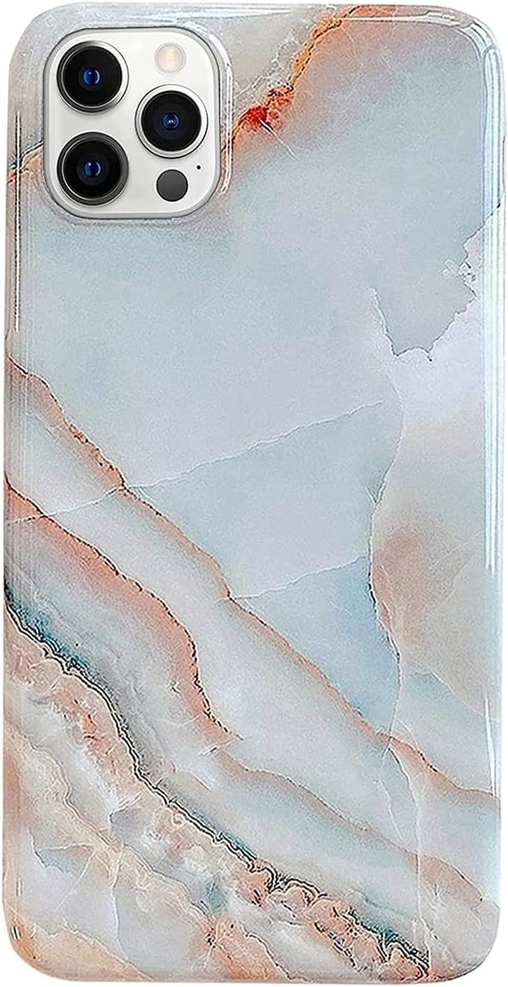 J.west Case Compatiable with iPhone 13 Pro Max 6.7 inch,Unique Grey Marble Print Pattern Agate Sl... | Amazon (US)