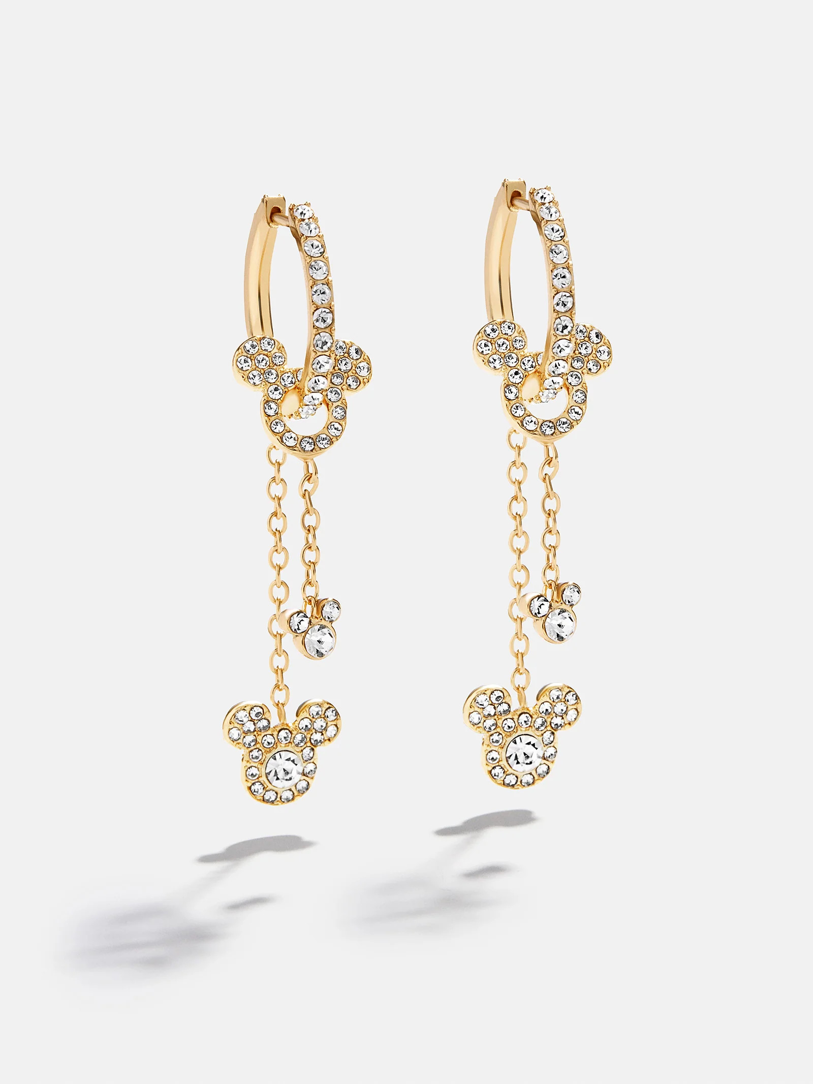 Disney Mickey Mouse Drop Earrings - Gold/Pavé | BaubleBar