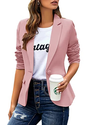 Womens Casual Blazers Long Sleeve Lapel Button Slim Work Office Blazer Jacket | Amazon (US)