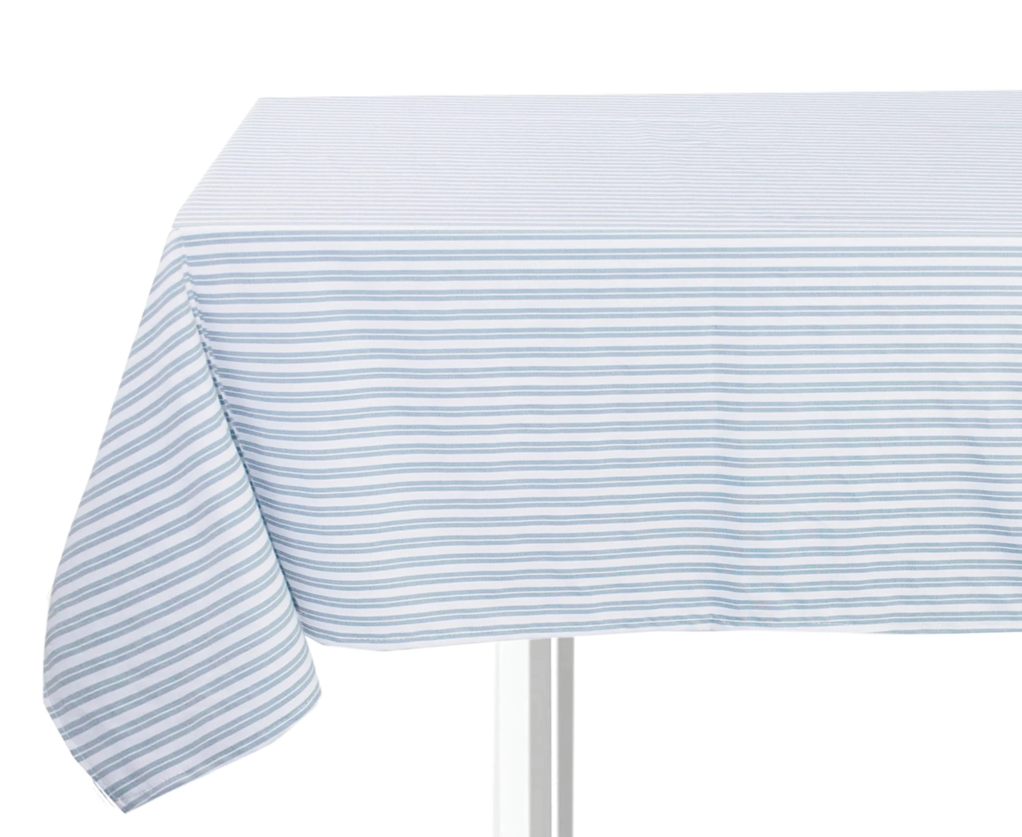 Fennco Styles Classic Striped Print Tablecloth 56 x 56 Inch - Light Blue | Walmart (US)