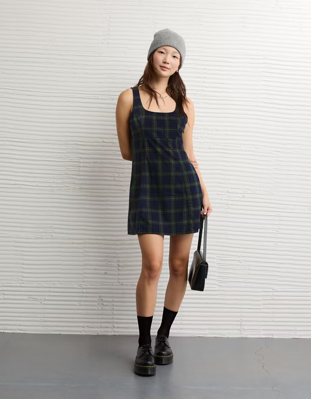 AE Plaid It Knit Mini Dress | American Eagle Outfitters (US & CA)