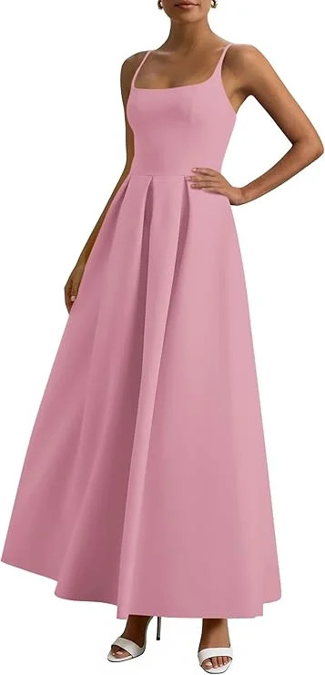 PRETTYGARDEN Cocktail Dresses for Women Spring Elegant Ruffle A Line Long Flowy Summer Formal Wed... | Walmart (US)