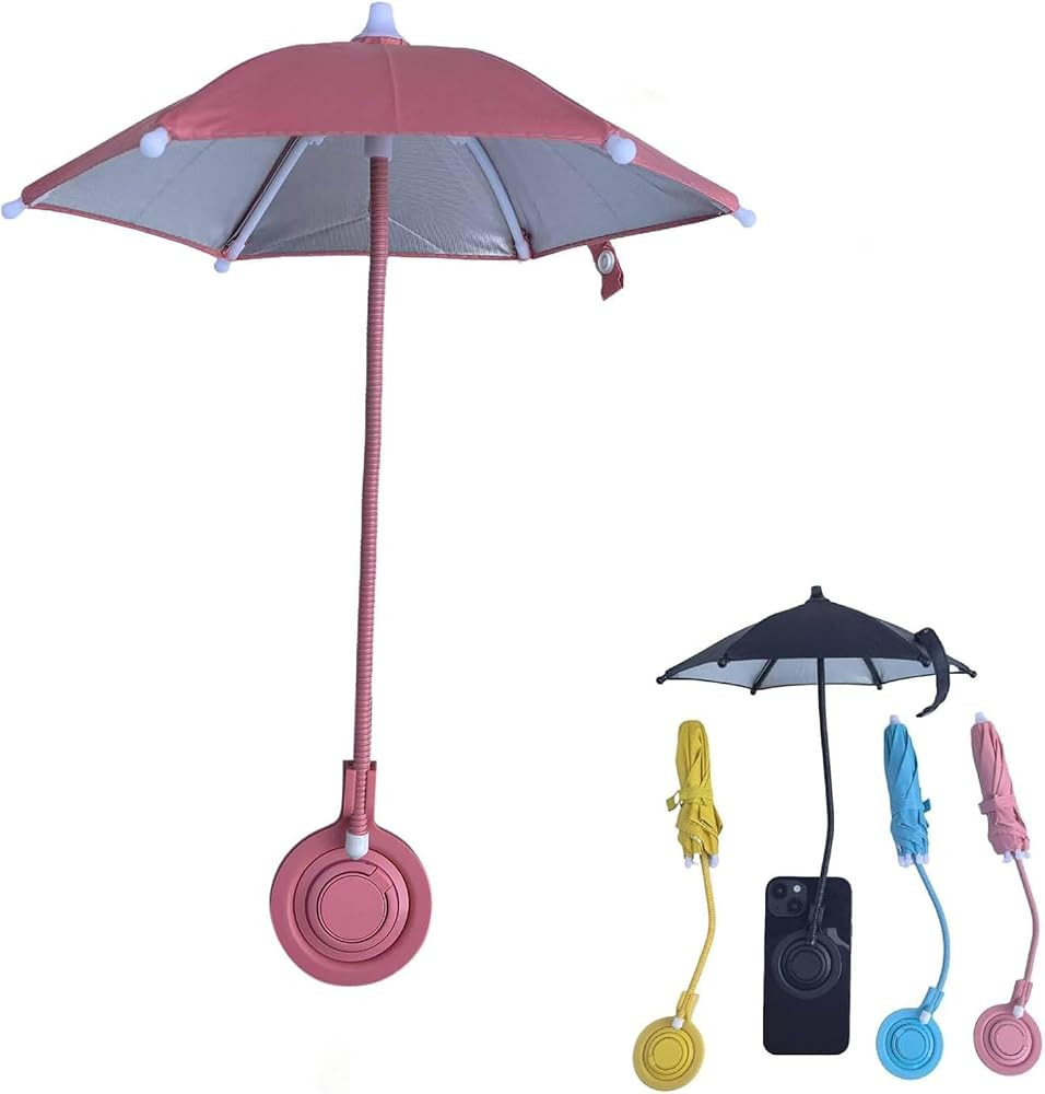 Magnetic Phone Umbrella for Sun, Clip On Mobile Phone Sun Shade Umbrella, Hands Free Adjustable S... | Amazon (US)