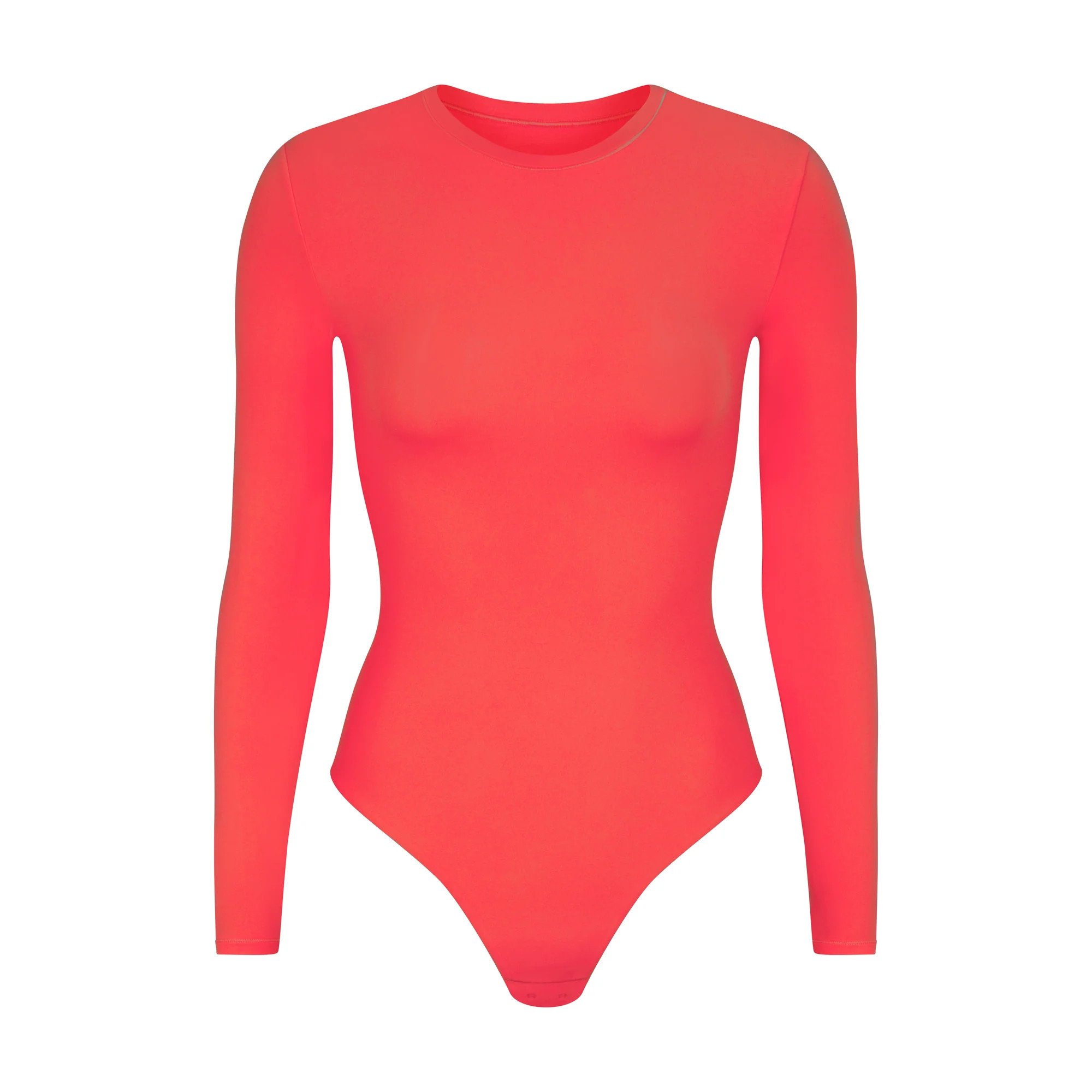 FITS EVERYBODY LONG SLEEVE CREW NECK BODYSUIT | POPPY | SKIMS (US)