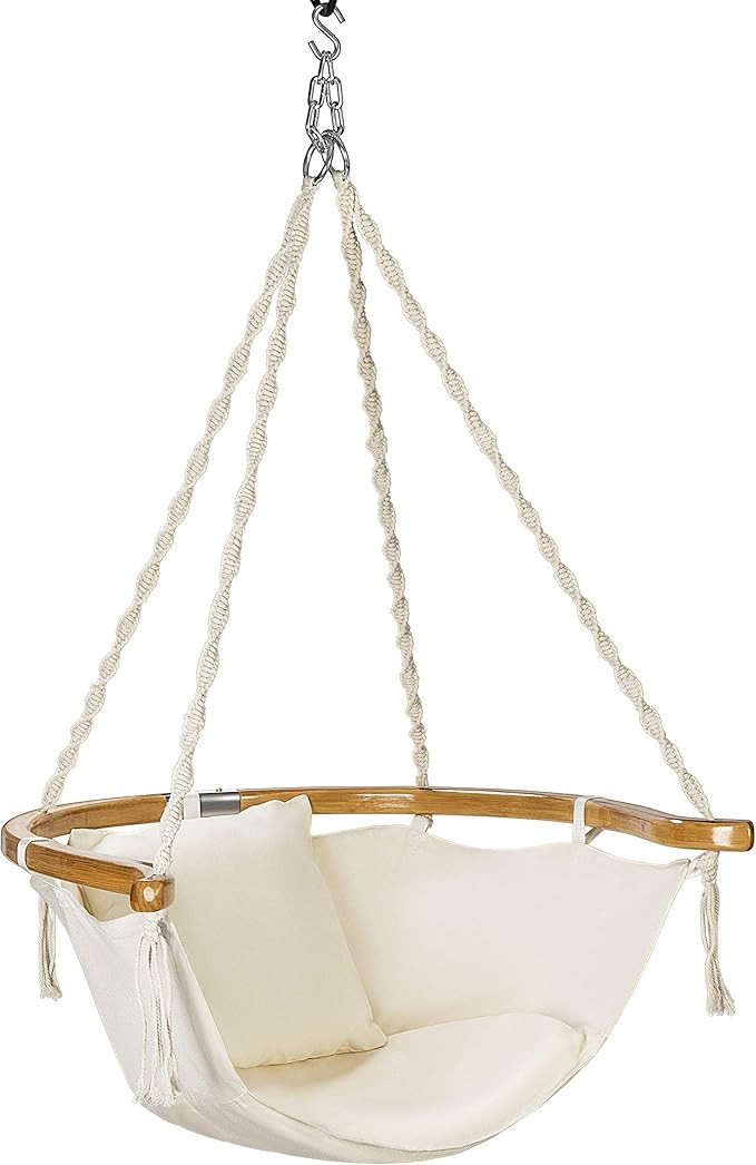 VIVOHOME Hanging Hammock Chair with Armrest and Cushion, 440 lbs Capacity, Perfect for Indoor Out... | Amazon (US)