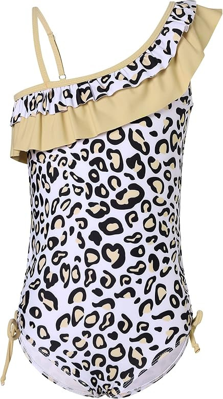 swimsobo Girls Swimsuits Adjustable One Shoulder Bathing Suit 3D Printed Swimwear 1-Piece Rashguard  | Amazon (US)