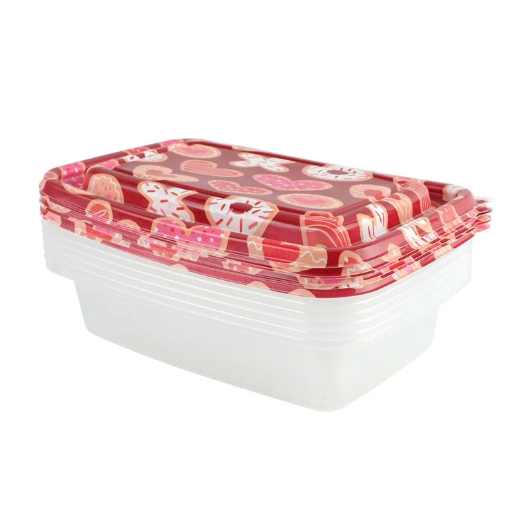 Cook with Color, Patterned Food Storage Containers with Lids, 12 Piece Set, 1000 mL, Best Used fo... | Walmart (US)