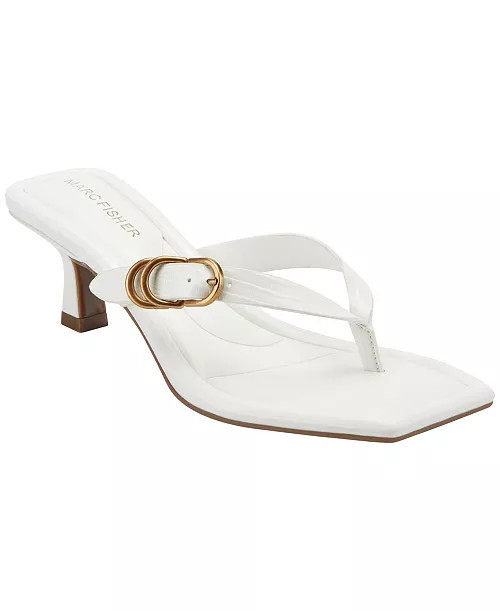 Marc Fisher Women's Calais Buckle Slip-On Kitten Heel Dress Sandals - Macy's | Macy's