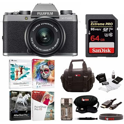 Fujifilm X-T100 Mirrorless Camera w/XC15-45mm F3.5-5.6 OIS PZ Lens (Silver) w/Editing Software and M | Amazon (US)