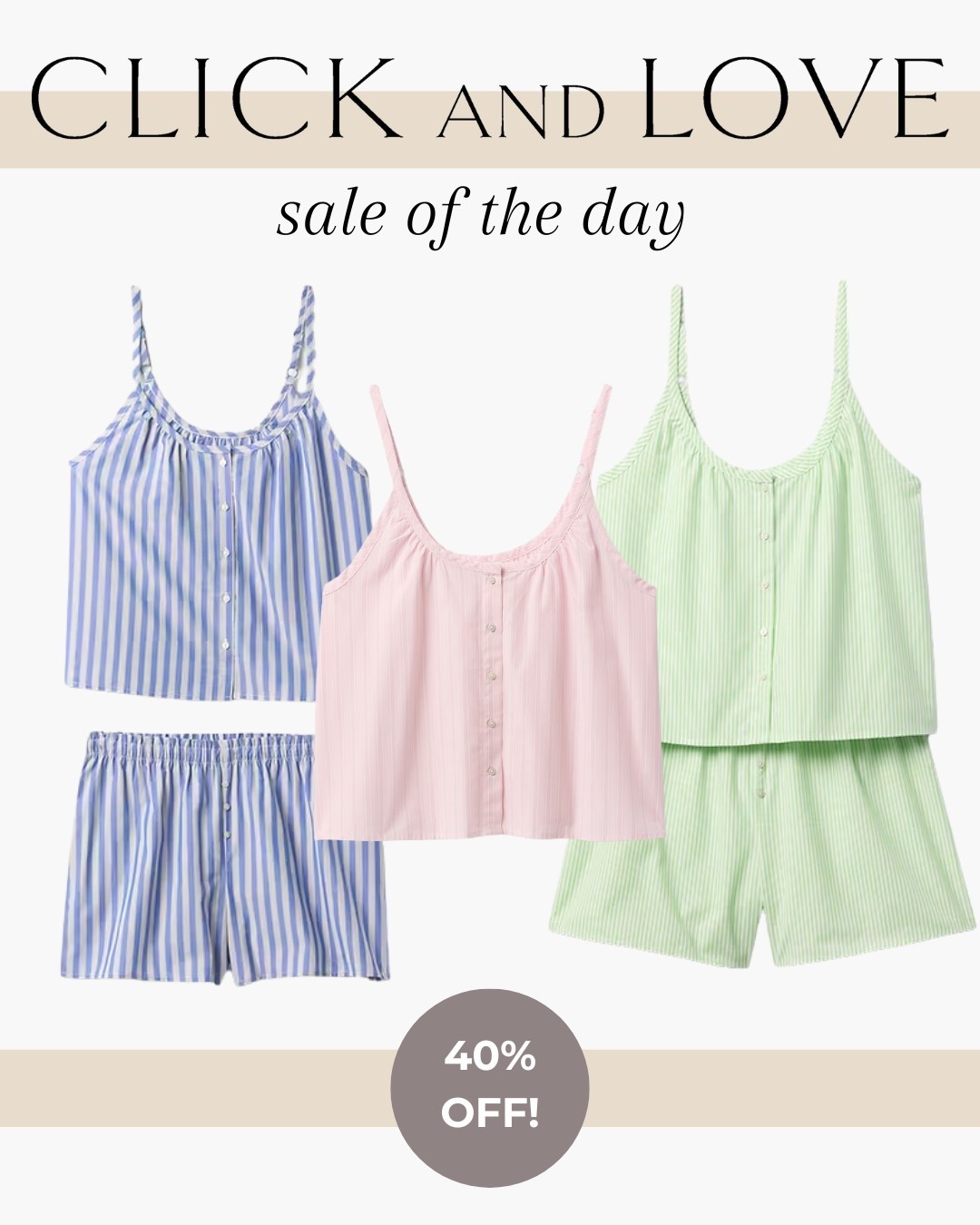 Sale of the day! Gap is having their friends and family event which is 40% off most items sitewide through tomorrow! This cute spring and summer pj set is currently on n sale. Available in 4 different colors!

Women’s pjs, pajama sets, spaghetti strap pajamas, gift ideas, Easter basket, women’s sleepwear, fashion, fashion finds, outfit, outfit inspiration, clothing, budget friendly fashion, wardrobe, fashion accessories, amazon, Amazon fashion, ootd, budget friendly clothing, affordable clothes, spring  fashion, summer finds, sleeveless tank, women’s basics, closet staples, adorable fashion finds, affordable fashion, loungewear

#LTKStyleTip #LTKFindsUnder50 #LTKSaleAlert
