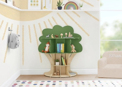Delta Children Tree Bookcase, Fern Green/Natural | Ashley