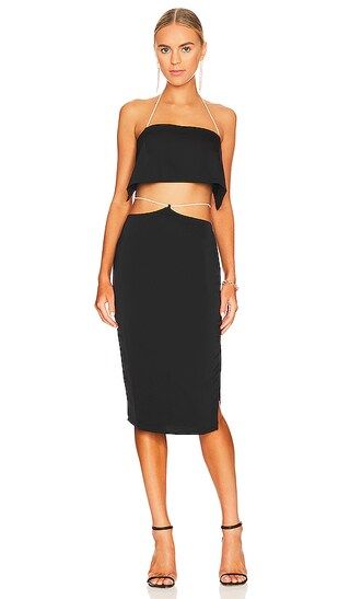 Ruth Diamond Chain Skirt Set in Black | Revolve Clothing (Global)