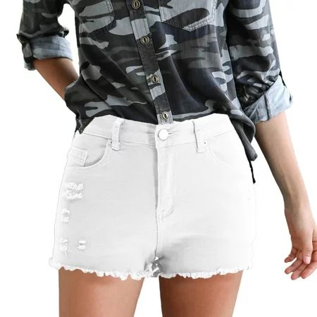 Aayomet High Waisted Jeans for Women and American Ripped Elastic Denim Women's High Waist Shorts ... | Walmart (CA)