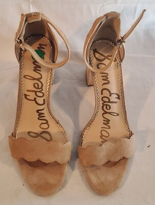 Sam Edelman 8.5 Odila Women's Suede Ankle Strap Block Heel Sandals Beige New  | eBay | eBay US