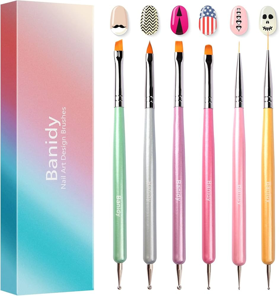 Nail Art Brushes for Gel Art Design Brush Tools Dual-Head Pen Painting Set Include Extension Brus... | Amazon (US)