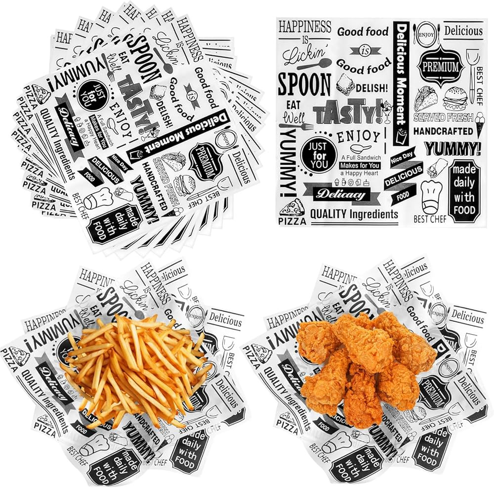 100 PCS Deli Paper Sheets 12x12 Inch, Unbleached Wax Paper Sheets for Food, Grease Resistant Sand... | Amazon (US)