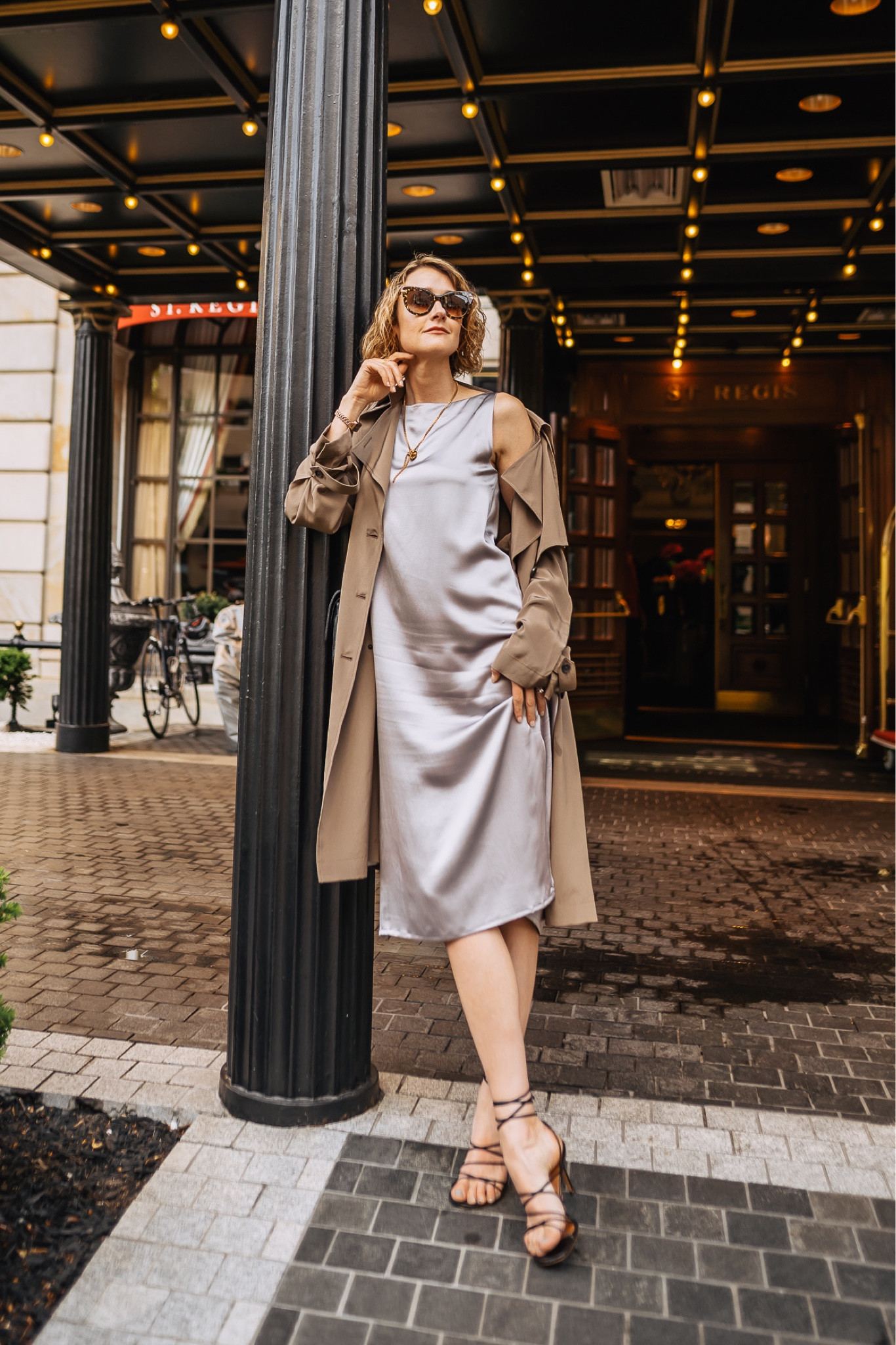 A silk dress and drapey trench for date night. Dress on sale!

#LTKworkwear #LTKSeasonal #LTKsalealert