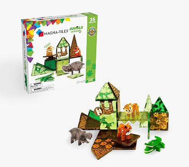MAGNATILES Jungle Animals 25 Piece Magnetic Construction Set | Pottery Barn Kids