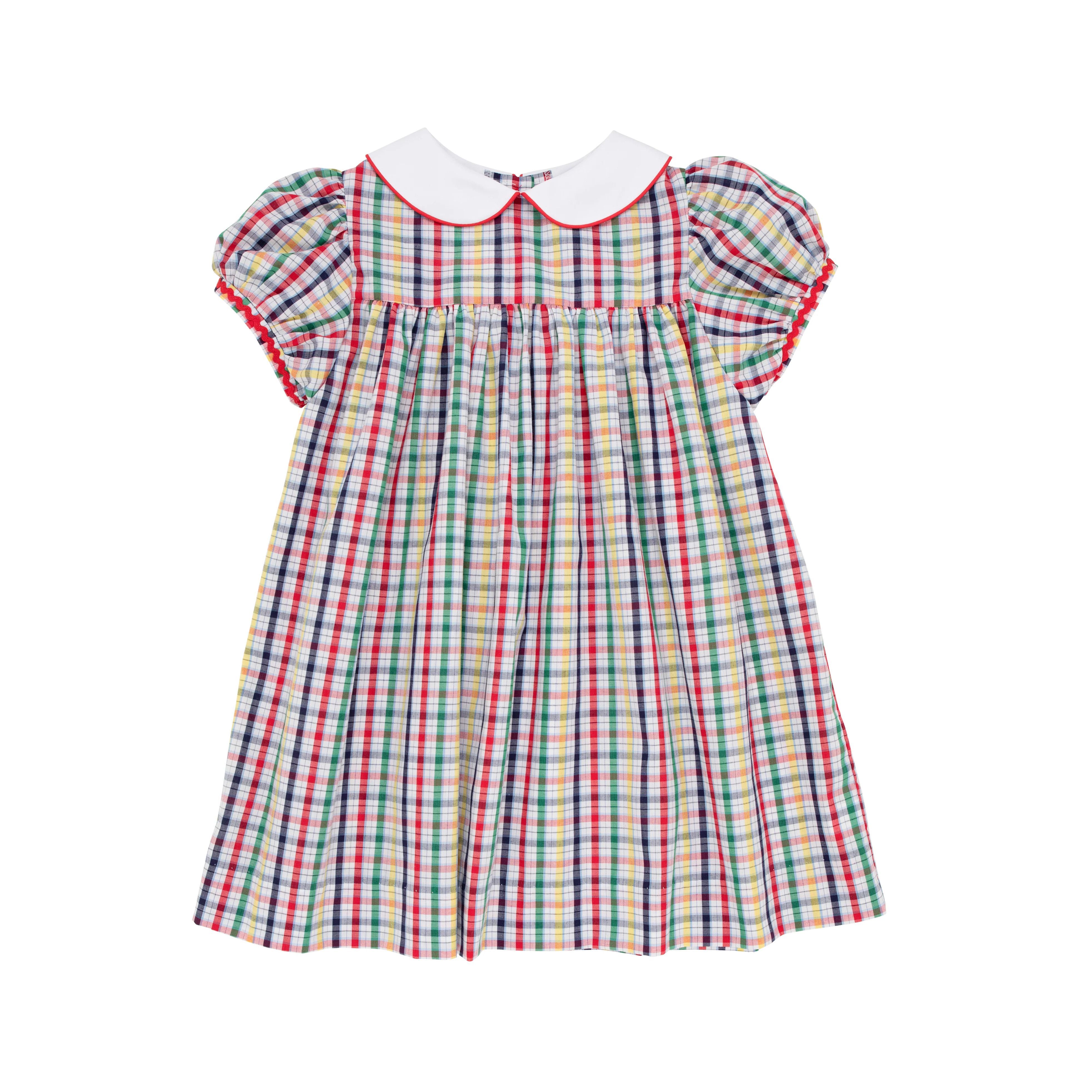 Mary Dal Dress - Potomac Plaid with Worth Avenue White & Richmond Red | The Beaufort Bonnet Company