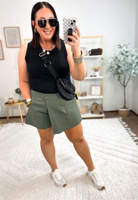 New hiking skort at Walmart! Only $15.98! 

Size xl in mine. If between sizes, go with your smaller size. 
Xxl ribbed tank. 
Sneakers run tts. 

#LTKMidsize #LTKSeasonal #LTKxWalmart
