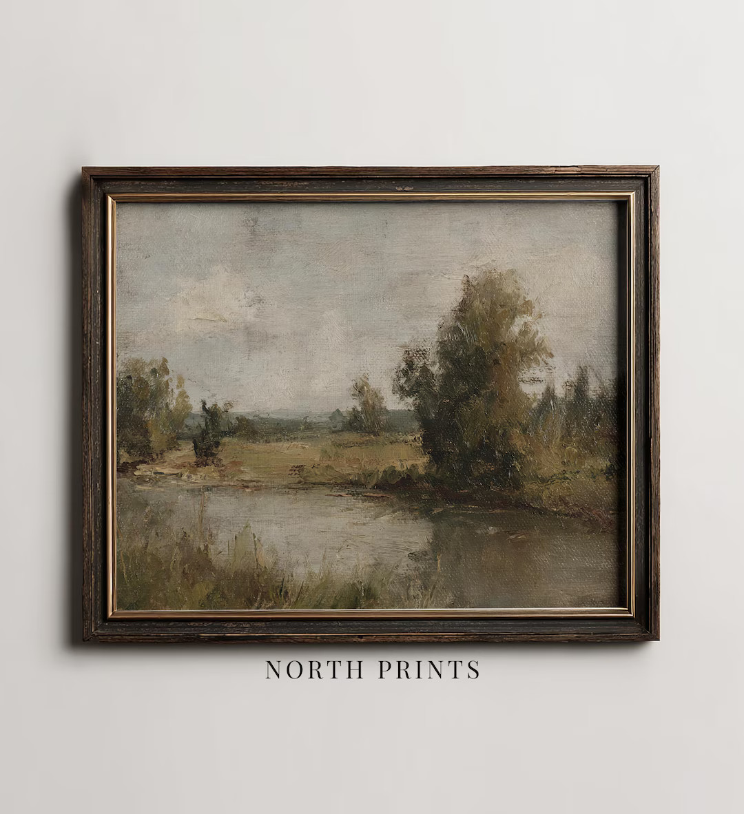 Rustic Countryside River Painting, Vintage Pastoral Landscape PRINTABLE Digital Art Download Nort... | Etsy (US)
