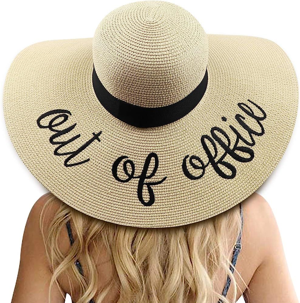 DRESHOW Womens Bowknot Straw Hat Foldable Beach Sun Hat Roll up UPF 50+ | Amazon (US)