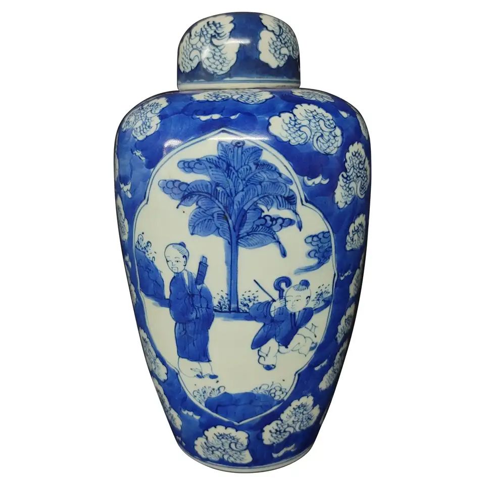 Chinese Blue-and-White Vase | 1stDibs