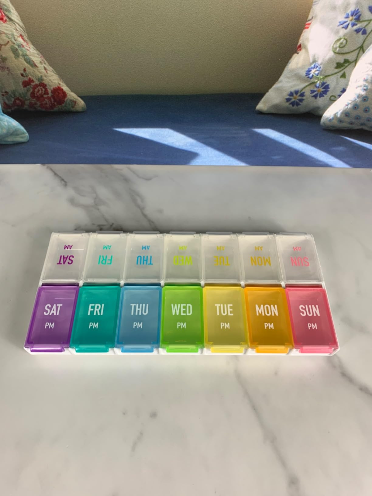 ZIKEE Rainbow Weekly Pill Organizer 2 Times a Day for Easy Tracking, AM PM Pill Case, Large 7 Day Pill Box Twice a Day, BPA-Free Medication Organizer for Pills, Vitamins, Fish Oils, Supplements | Amazon (US)