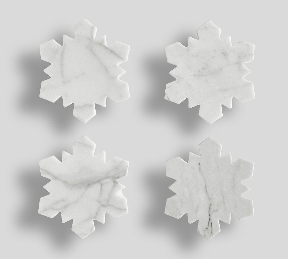 Marble Snowflake Coasters - Set of 4 | Pottery Barn (US)