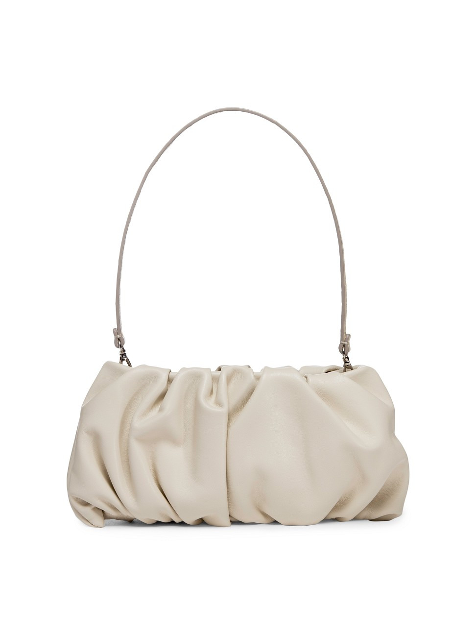 Women's Bean Ruched Leather Shoulder Bag - Cream | Saks Fifth Avenue