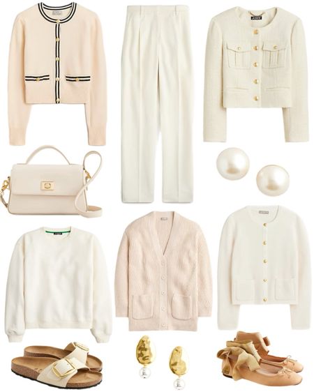 Winter white glam! Love these classic and timeless spring outfit ideas, including cardigans, fleece lined sweatshirts, and beyond. 

#LTKworkwear #LTKover40 #LTKSeasonal