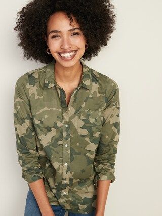 Classic Camo-Patterned Shirt for Women | Old Navy (US)