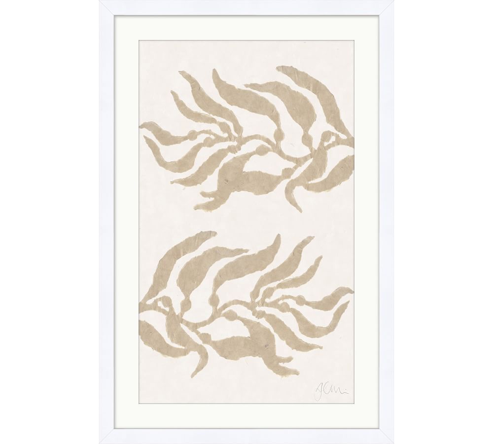 Framed Torn Paper Seaweed Art | Pottery Barn (US)