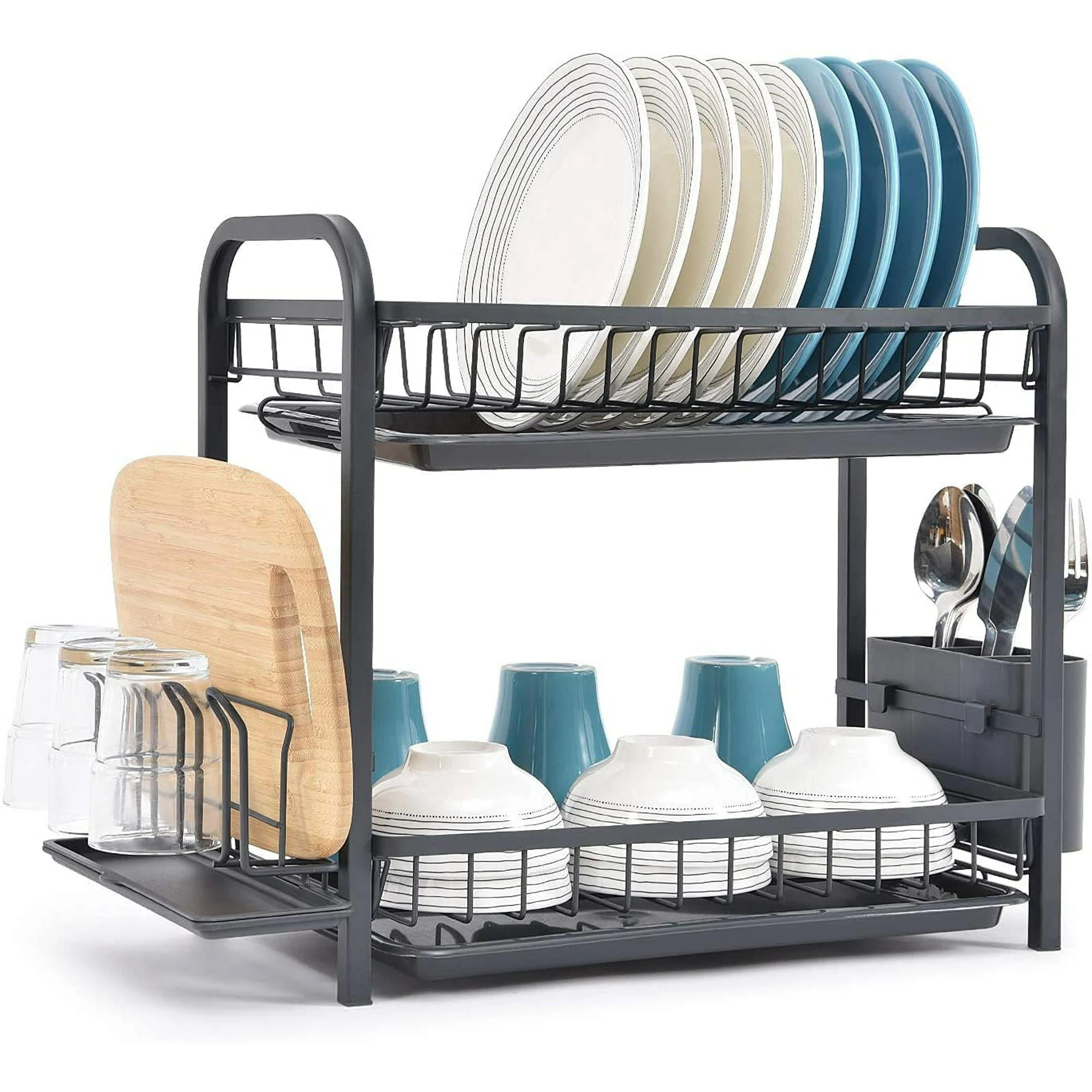 2-Tier Dish Rack and Drainboard Set with Utensil Holder | Bed Bath & Beyond