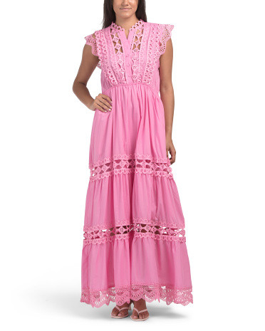 Sleeveless Lace Trim Maxi Dress | TJ Maxx