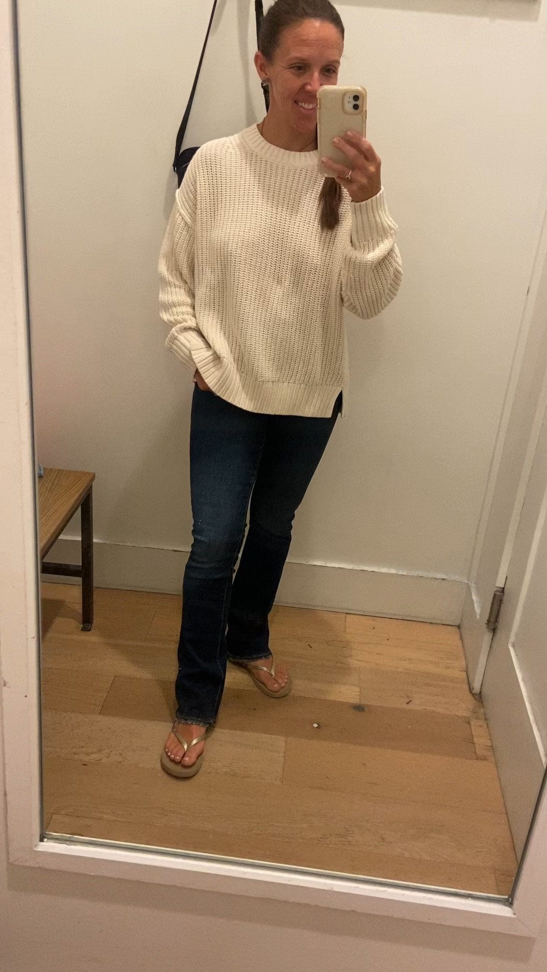 Jeans - ON SALE, skinny kick, I’m wearing a regular length. If you don’t want to give up the skinny look (like me) these are a nice alternative for the trending wider leg styles; I like the slight flare out at the bottom, not overpowering at all. The length is great, just skims my heel so they aren’t dragging. 


#americaneagle #ae #aejeans #LTKFallSale #jeanssale #under30 #budgetfriendly  #falloutfit 

#LTKOver40 #LTKFindsUnder50 #LTKStyleTip #LTKVideo #LTKSaleAlert #LTKU