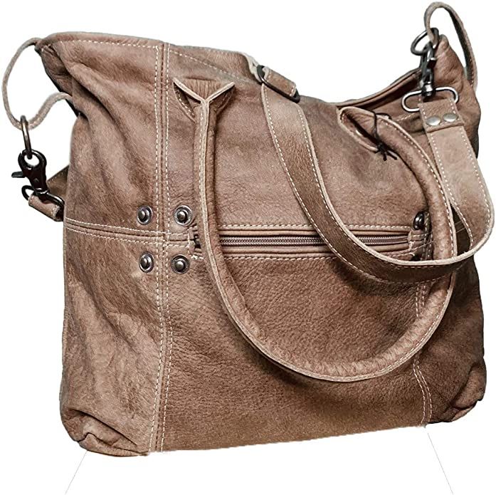 Myra Bags Button & Stitches Genuine Leather Shoulder Bag S-0727 | Amazon (US)