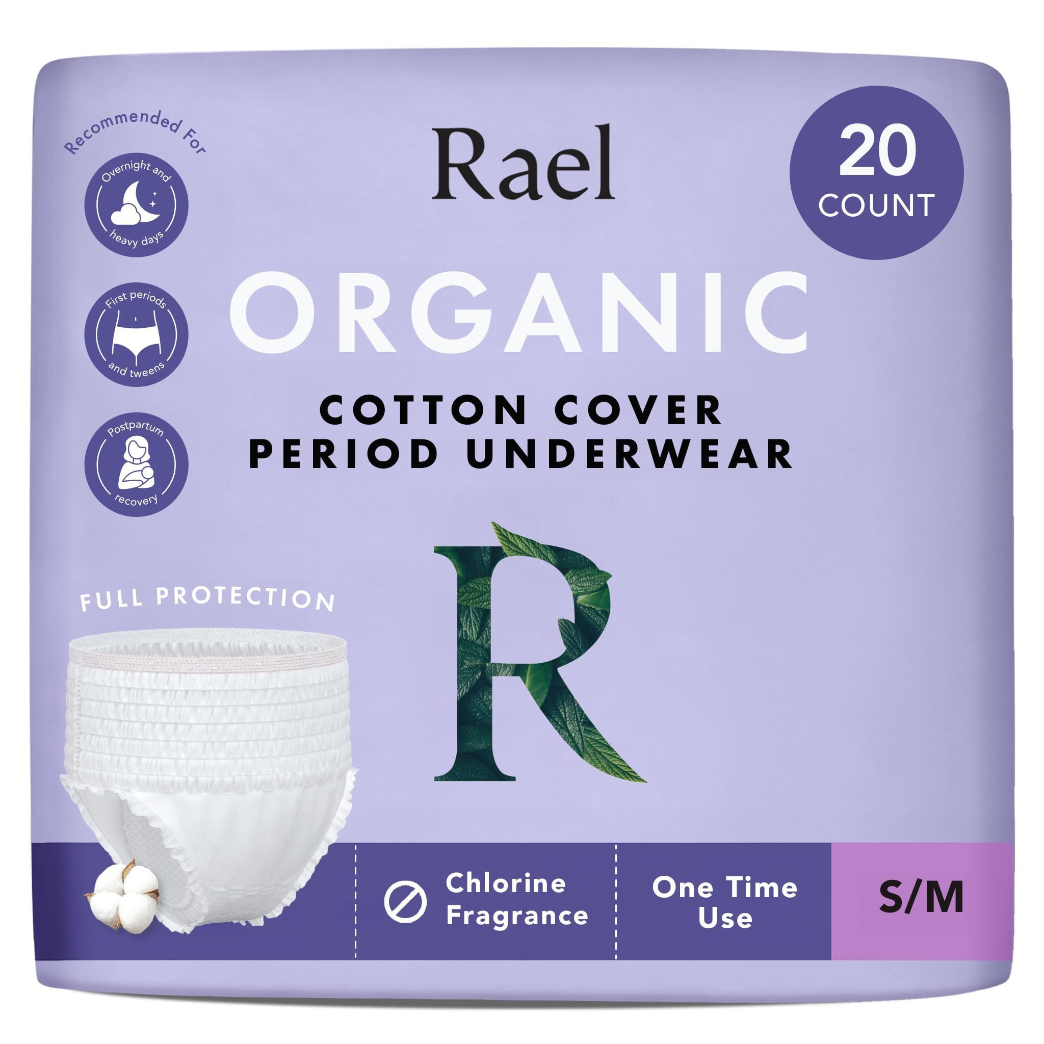 Rael Disposable Underwear for Women, Organic Cotton Cover - Postpartum Essentials, Leak Locker, U... | Amazon (US)