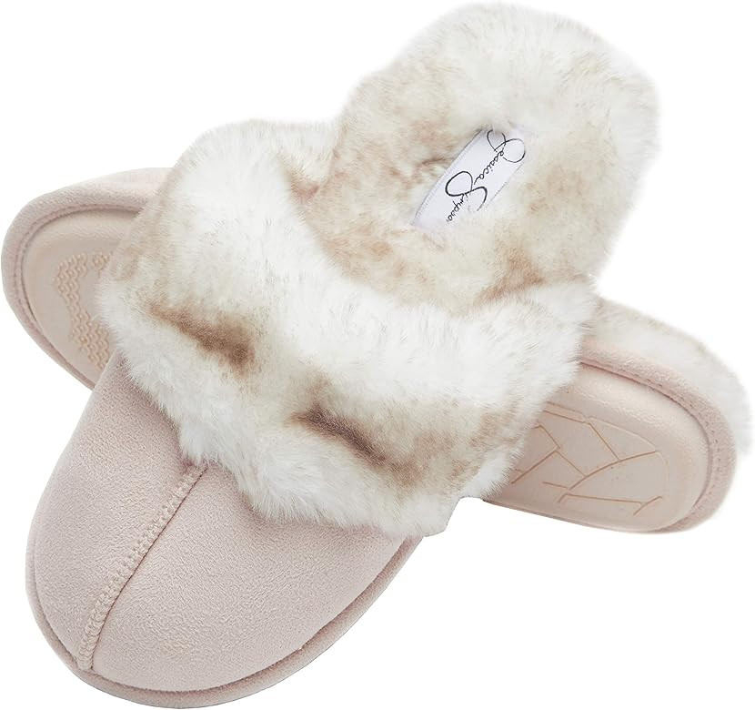 Comfy Faux Fur Womens House Slipper Scuff Memory Foam Slip On Anti-Skid Sole | Amazon (US)