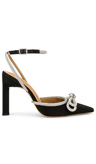 Elsie Heel in Black Satin | Revolve Clothing (Global)