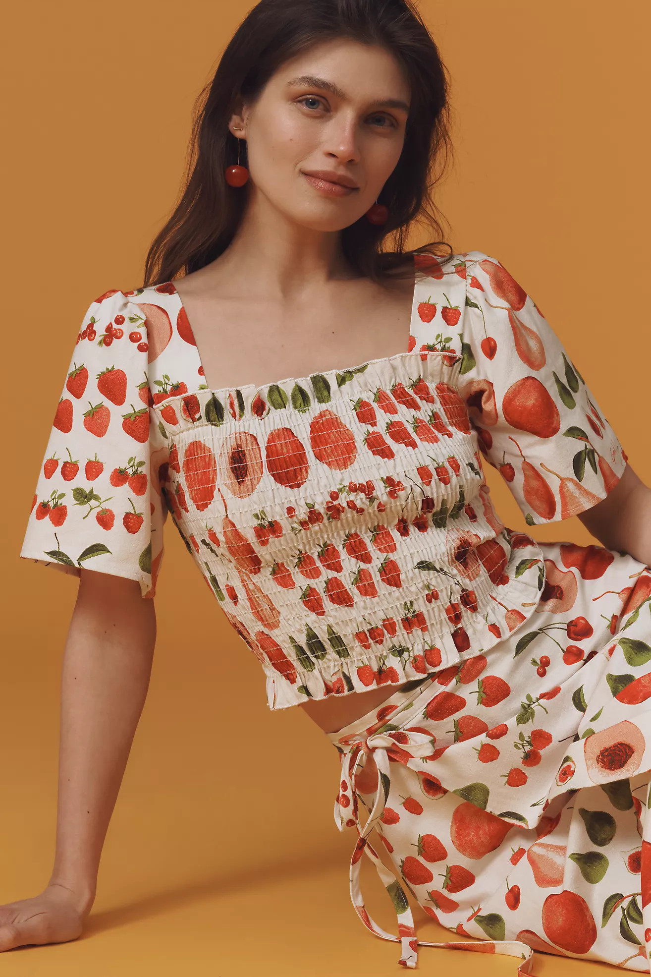 Lisa Says Gah Toni Short-Sleeve Smocked Top | Anthropologie (US)