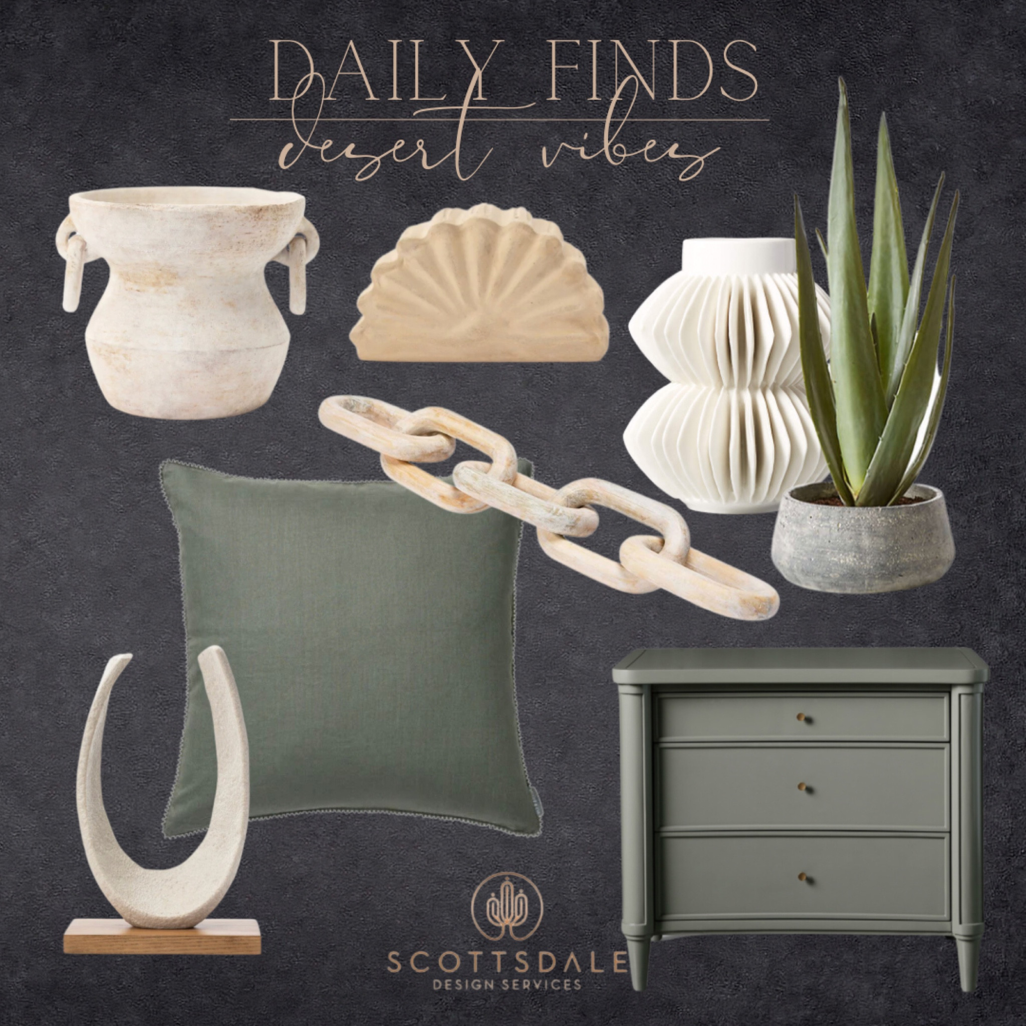 Desert vibes🌵

Organic modern, neutral home decor, modern desert decor, nightstand, bedroom storage, green throw pillow, linen pillow, chain link, agave, desert decor, sculpture, decorative object

#LTKunder100 #LTKhome #LTKstyletip