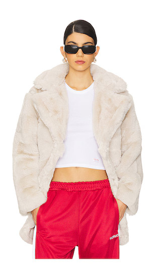 Snow Coat in Beige | Revolve Clothing (Global)