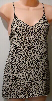 "ANKO" Brown, beige & black top - animal print design - straps - lined - Size 12 | eBay AU