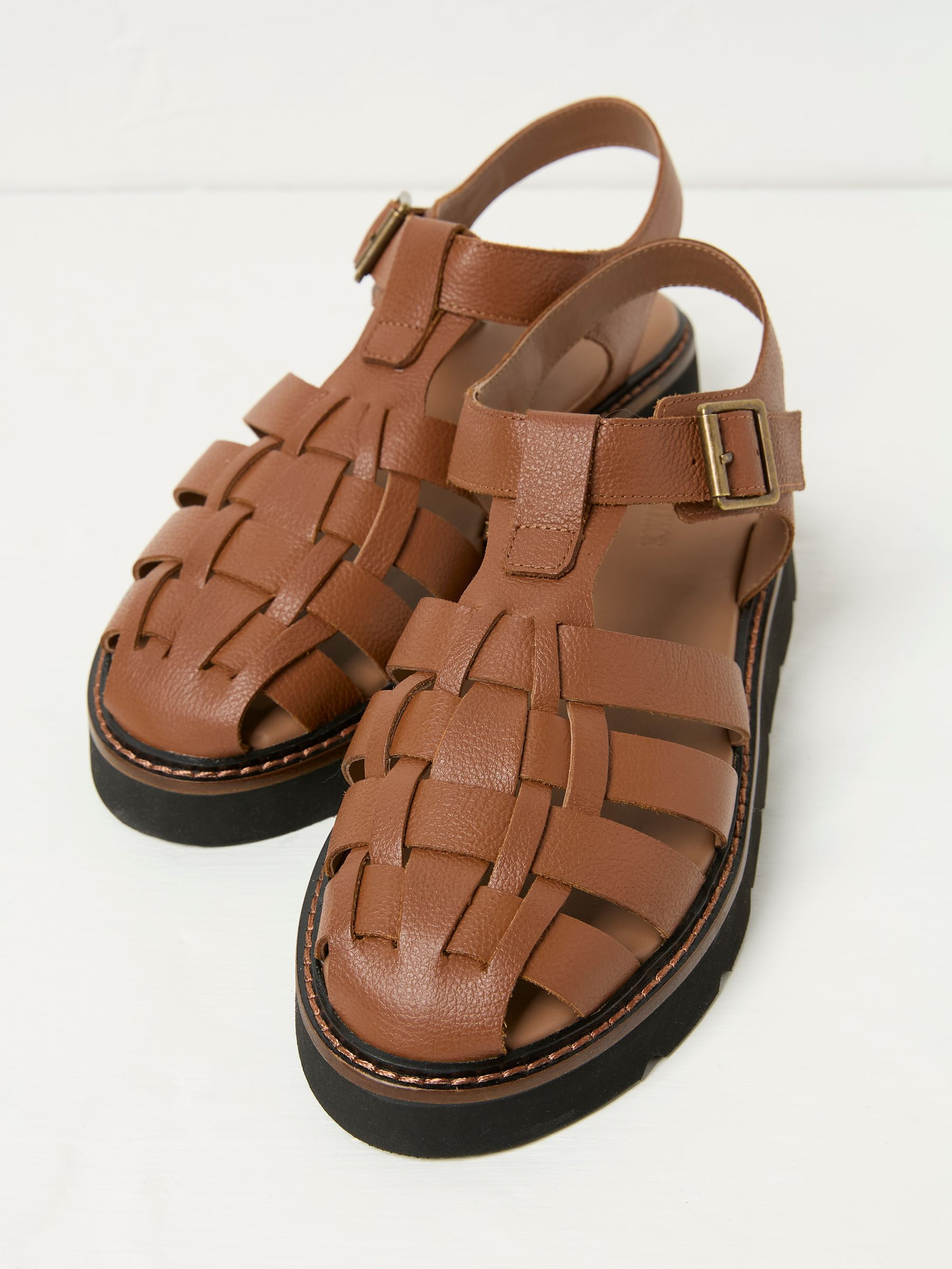 Cali Tan Brown Cage Sandal | FatFace | Fat Face