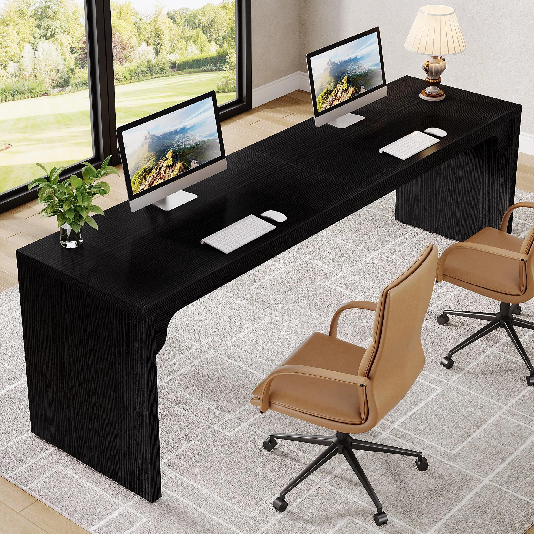 78.7" Long Computer Desk, Wooden 2 Person Desk Double Desk | Wayfair North America