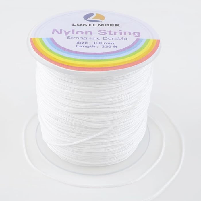 LUSTEMBER 0.8mm Nylon String, Strong Bracelet String, Durable Nylon Cord for Jewelry Making, Brac... | Amazon (US)