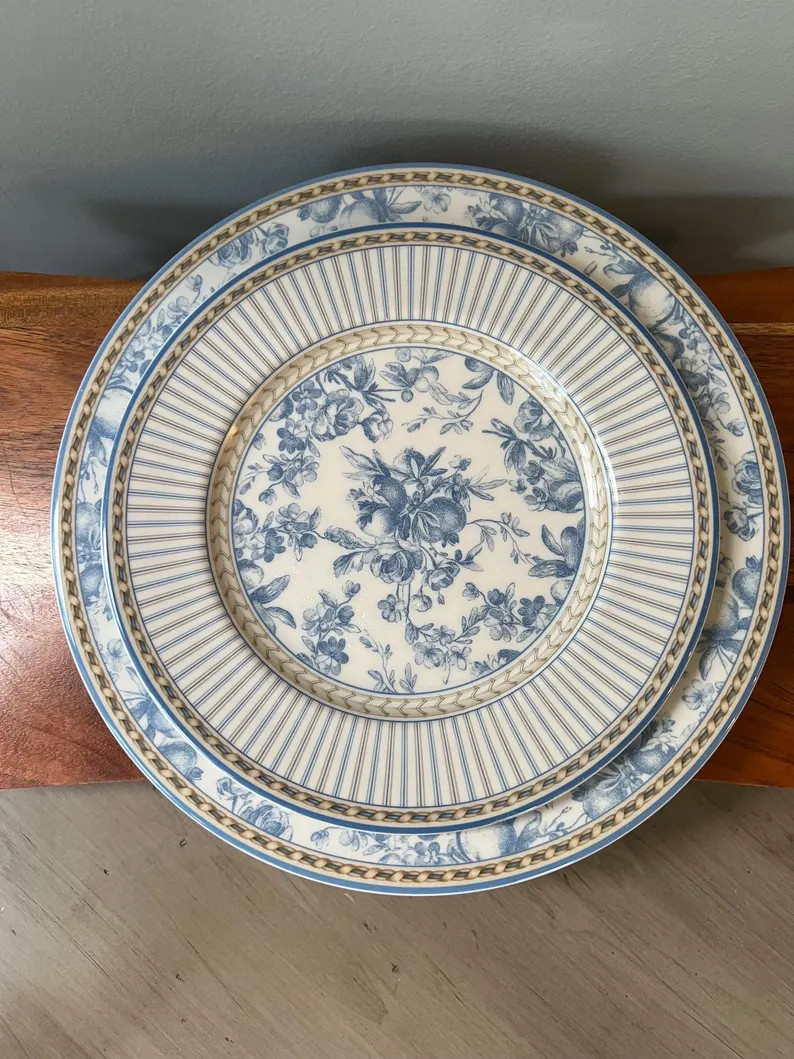 Royal Doulton Provence Bleu Dinnerware Set: Blue & White Plates | Etsy (US)