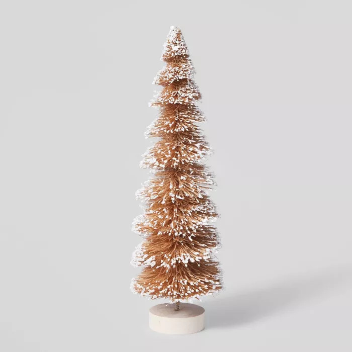 Tall Glitter Bottle Brush Tree Decorative Figurine Brown - Wondershop™ | Target