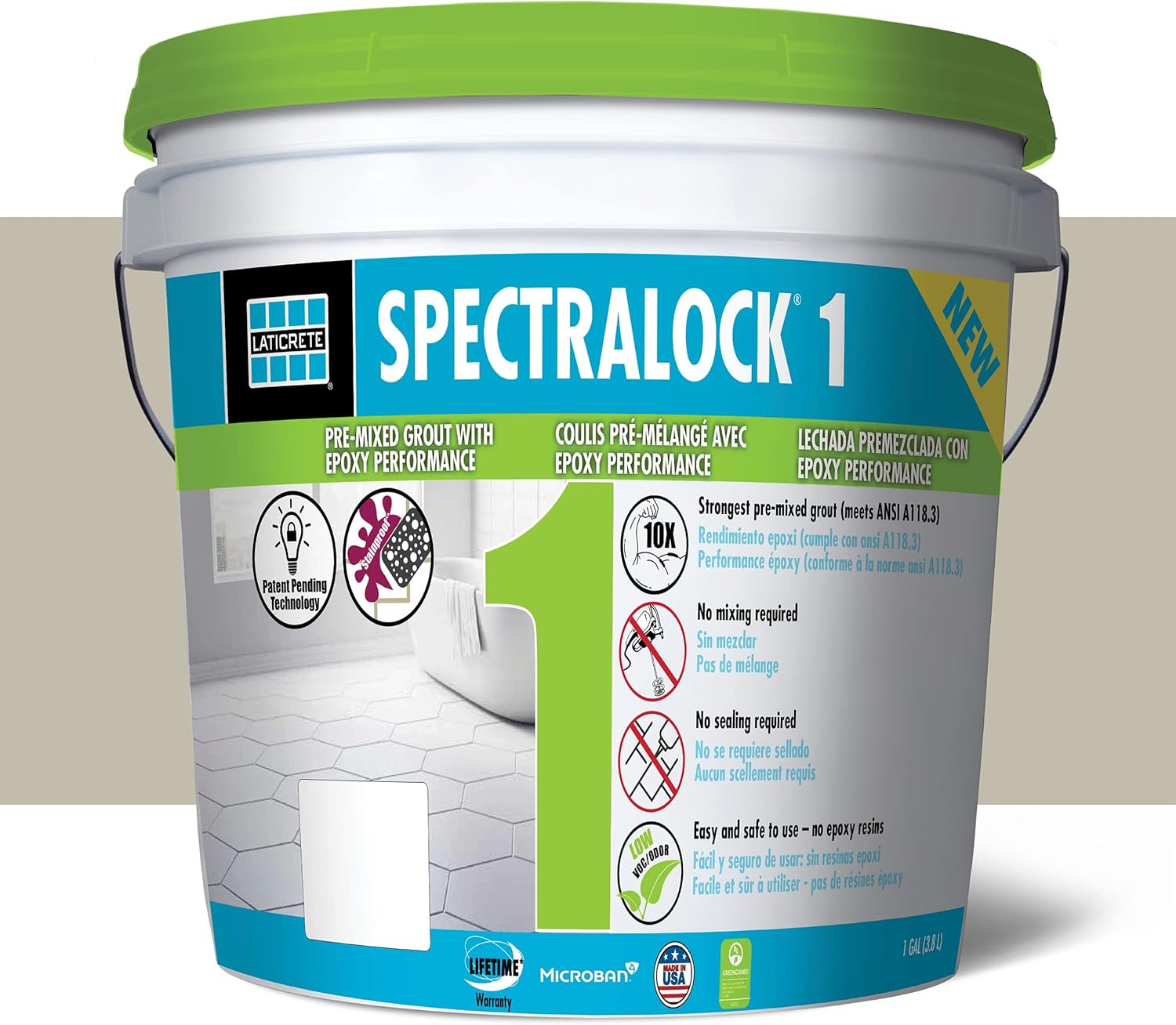 LATICRETE SPECTRALOCK® 1 Pre-Mixed Grout #17 Marble Beige | Amazon (US)